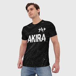 Футболка мужская Akira glitch на темном фоне: символ сверху, цвет: 3D-принт — фото 2