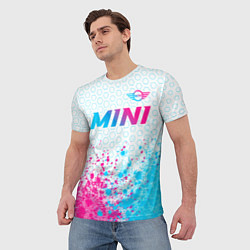 Футболка мужская Mini neon gradient style: символ сверху, цвет: 3D-принт — фото 2