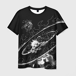 Мужская футболка Танджиро против луны - Клинок демонов
