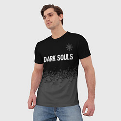 Футболка мужская Dark Souls glitch на темном фоне: символ сверху, цвет: 3D-принт — фото 2