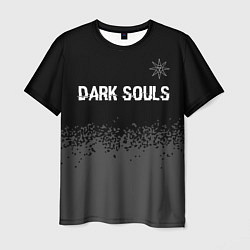 Мужская футболка Dark Souls glitch на темном фоне: символ сверху