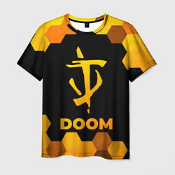 Мужская футболка Doom - gold gradient