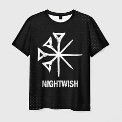 Мужская футболка Nightwish glitch на темном фоне
