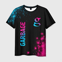 Мужская футболка Garbage - neon gradient: надпись, символ