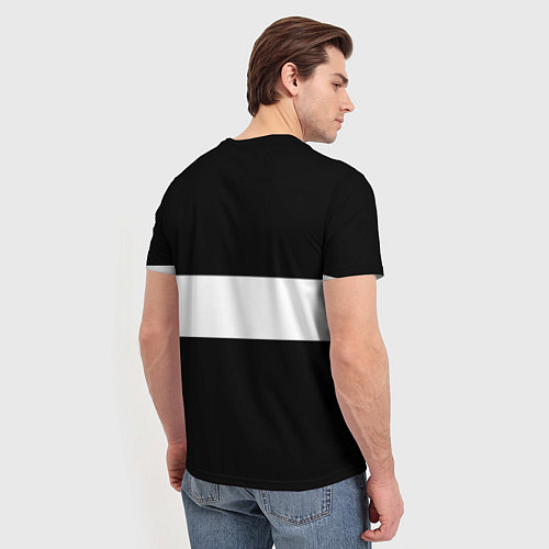 Мужская футболка Фольцваген - черный и белый / 3D-принт – фото 4