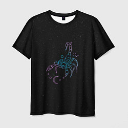 Мужская футболка Знак зодиака скорпион - космос