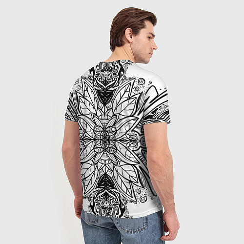 Мужская футболка Абстрактный узор сова / 3D-принт – фото 4