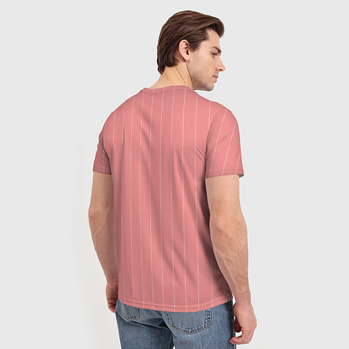 Мужская футболка Благородный розовый полосатый / 3D-принт – фото 4