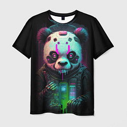 Мужская футболка Панда киберпанк