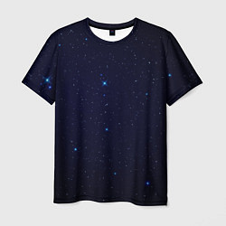 Футболка мужская Тёмный космос и синие звёзды, цвет: 3D-принт