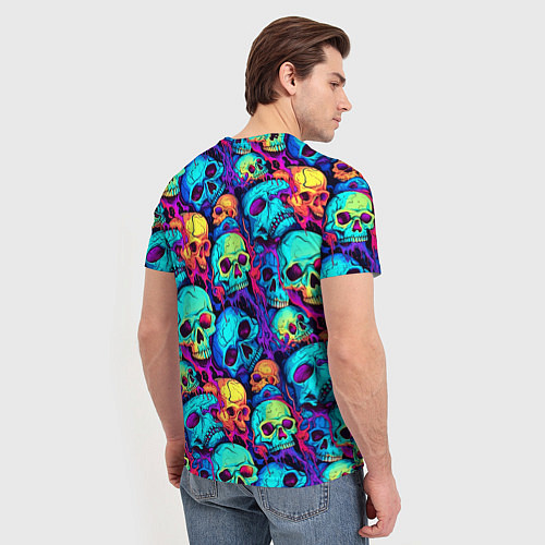 Мужская футболка Яркие кислотные черепа / 3D-принт – фото 4