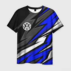 Мужская футболка Volkswagen - Синяя абстракция