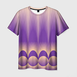 Футболка мужская Фиолетовый градиент в полоску, цвет: 3D-принт