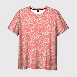Мужская футболка Цветочный персиковый