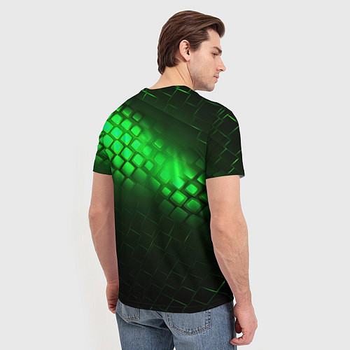 Мужская футболка Juventus green logo neon / 3D-принт – фото 4