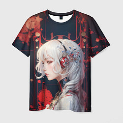 Мужская футболка Одинокая девушка-андроид