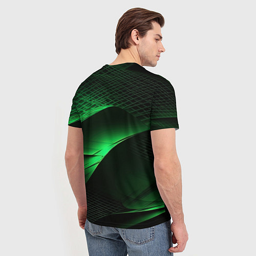 Мужская футболка Зеленая абстракция фон / 3D-принт – фото 4