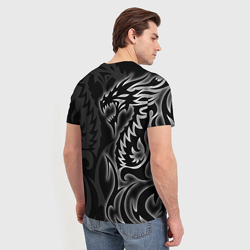 Мужская футболка Балдурс гейт 3 - черный дракон / 3D-принт – фото 4