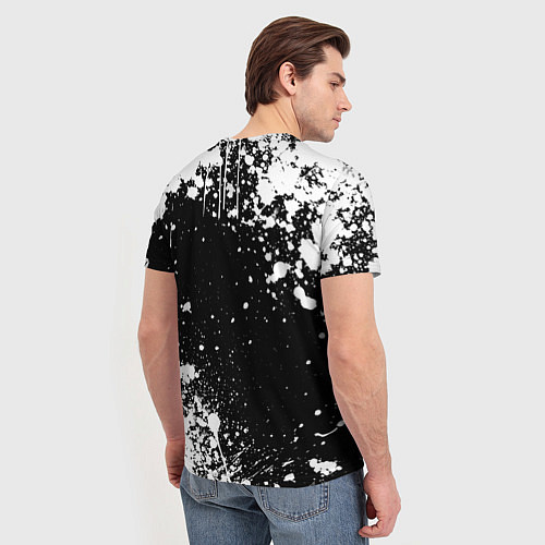Мужская футболка Черный клевер - брызги и бык / 3D-принт – фото 4