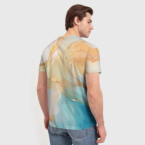 Мужская футболка Янтарь и бирюза / 3D-принт – фото 4