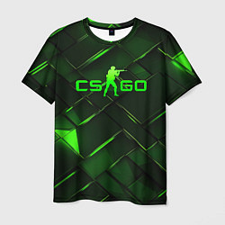 Мужская футболка CSGO green abstract elements