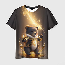 Мужская футболка Бурый медвежонок с фонариком
