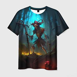 Мужская футболка Скелет в мрачном лесу