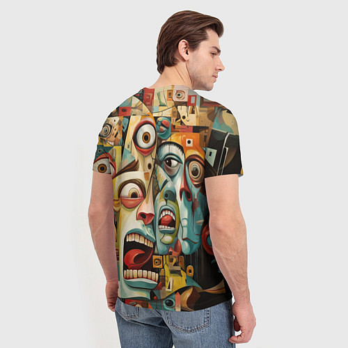 Мужская футболка Живопись с лицами в стиле Пабло Пикассо / 3D-принт – фото 4