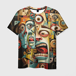 Мужская футболка Живопись с лицами в стиле Пабло Пикассо