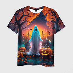 Мужская футболка Привидение в хэллоуинскую ночь