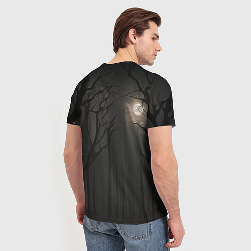 Мужская футболка Девушка в белье под луной / 3D-принт – фото 4