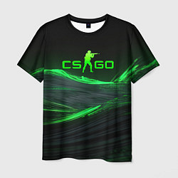 Футболка мужская CSGO neon green logo, цвет: 3D-принт