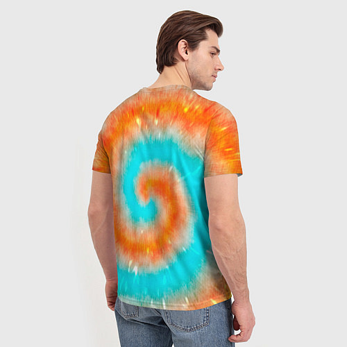 Мужская футболка Тай-дай апельсин / 3D-принт – фото 4