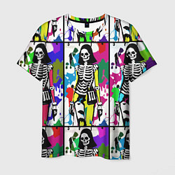 Мужская футболка Разноцветные скелеты девушки - поп-арт - мода