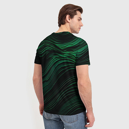 Мужская футболка Dark green texture / 3D-принт – фото 4
