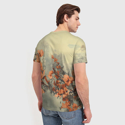 Мужская футболка Ретро иллюстрация сокола / 3D-принт – фото 4