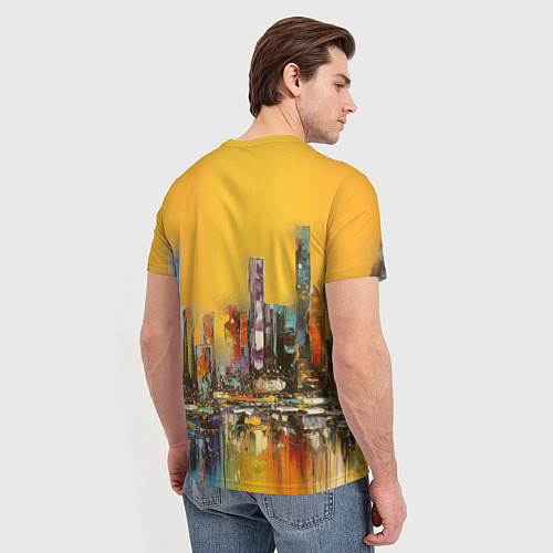Мужская футболка Кот в городе - street style / 3D-принт – фото 4