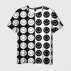 Мужская футболка Smiley black and white