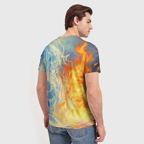 Мужская футболка Вода и пламя абстракция / 3D-принт – фото 4