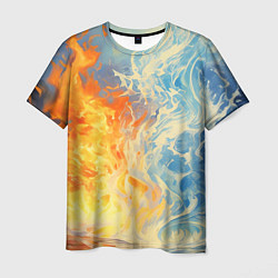 Мужская футболка Вода и пламя абстракция