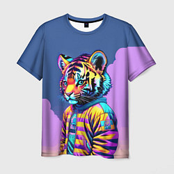 Мужская футболка Cool tiger cub - pop art
