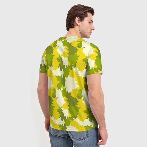 Мужская футболка Желто-зеленый камуфляж / 3D-принт – фото 4