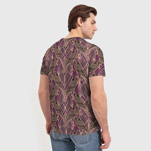 Мужская футболка Сокол в стиле модерн - паттерн / 3D-принт – фото 4