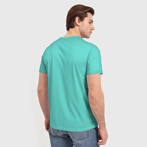 Мужская футболка Цвет Тиффани / 3D-принт – фото 4