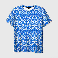 Мужская футболка Синий этнический орнамент