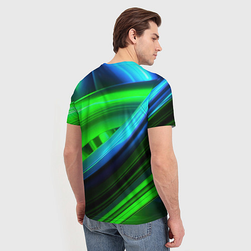 Мужская футболка Зеленые абстрактные элементы / 3D-принт – фото 4