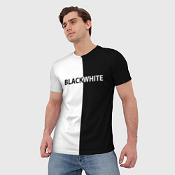 Футболка мужская Black white, цвет: 3D-принт — фото 2