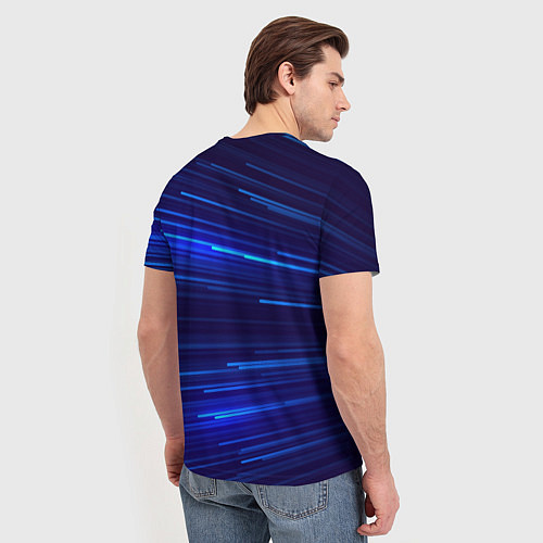 Мужская футболка Яркие неоновые полосы - минимализм / 3D-принт – фото 4