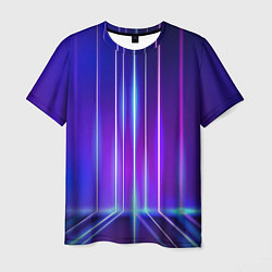 Футболка мужская Neon glow - vaporwave - strips, цвет: 3D-принт