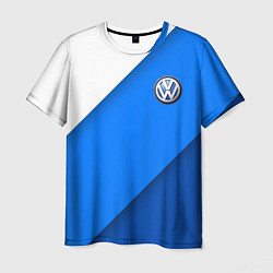 Мужская футболка Volkswagen - голубые линии
